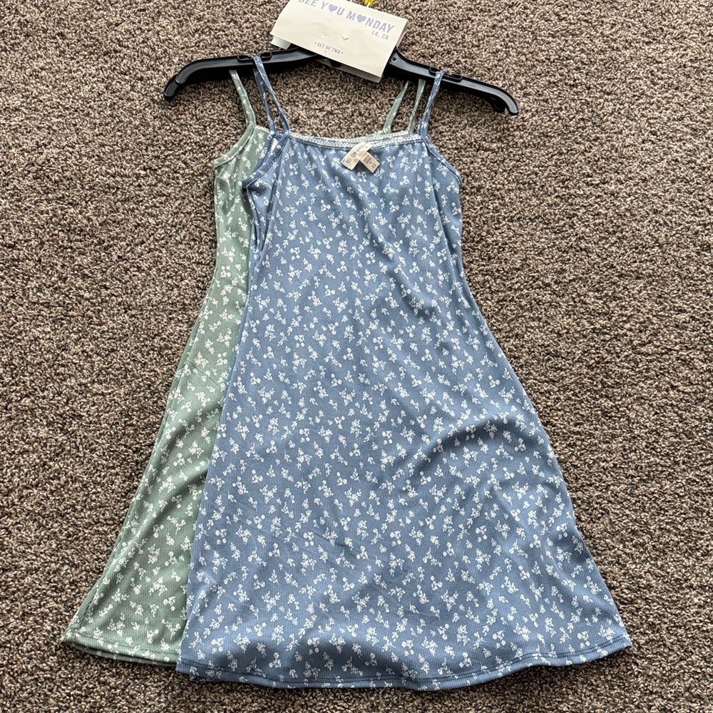See You Monday Blue and Green Floral Dress